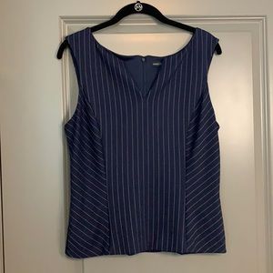 WHBM, Sassy / professional top, Navy pinstripe